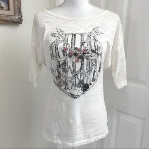 Realitee Burnout Forest Branches Owl T-Shirt Sz Small